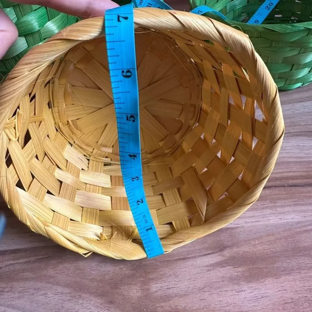 11 Woven Easter Baskets Colorful Bamboo Gift Candy Egg Hunt Basket Lot Craft